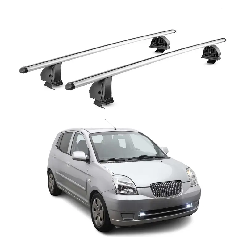 Barres de toit transversales Alu pour Kia Picanto I 2004-2011 TÜV 75 kg Gris 2x