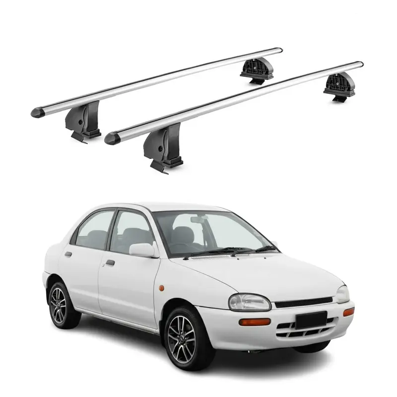 Barres de toit transversales Alu pour Mazda 121 1996-2002 5Portes TÜV Gris 2Pcs