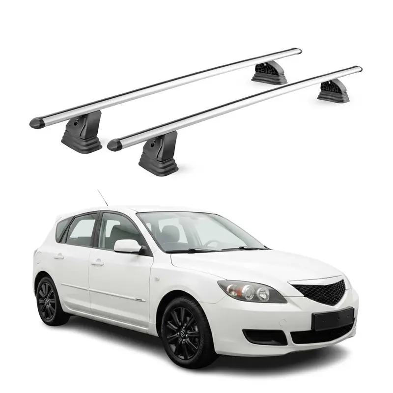Barres de toit transversales Alu pour Mazda 3 I 2004-2009 TÜV 75 kg Gris 2Pcs