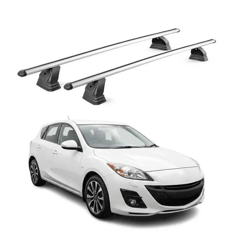 Barres de toit transversales Alu pour Mazda 3 II 2010-2013 TÜV 75 kg Gris 2Pcs