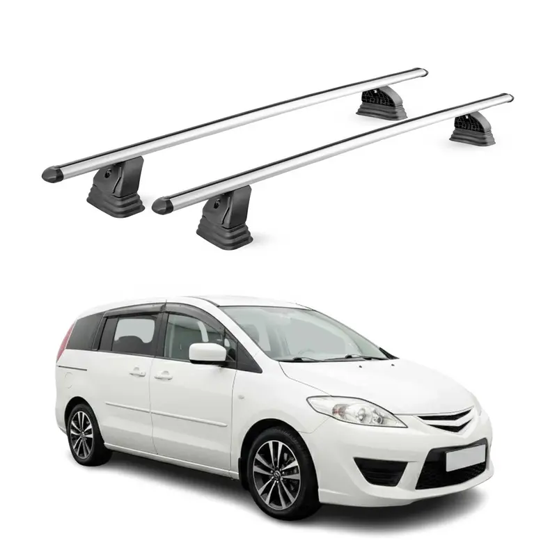 Barres de toit transversales Alu pour Mazda 5 2005-2015 TÜV 75 kg Gris 2Pcs