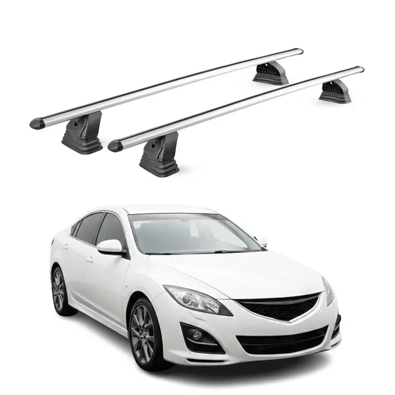 Barres de toit transversales Alu pour Mazda 6 II Berline 2007-2012 TÜV Gris 2Pcs