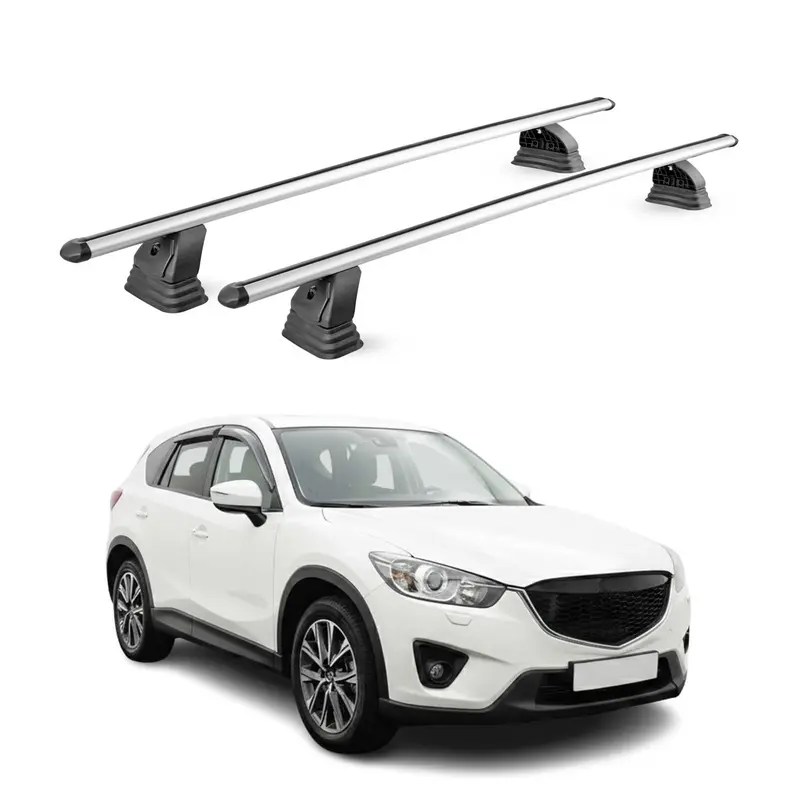 Barres de toit transversales Alu pour Mazda CX-5 I 2013-2016 TÜV 75 kg Gris 2Pcs