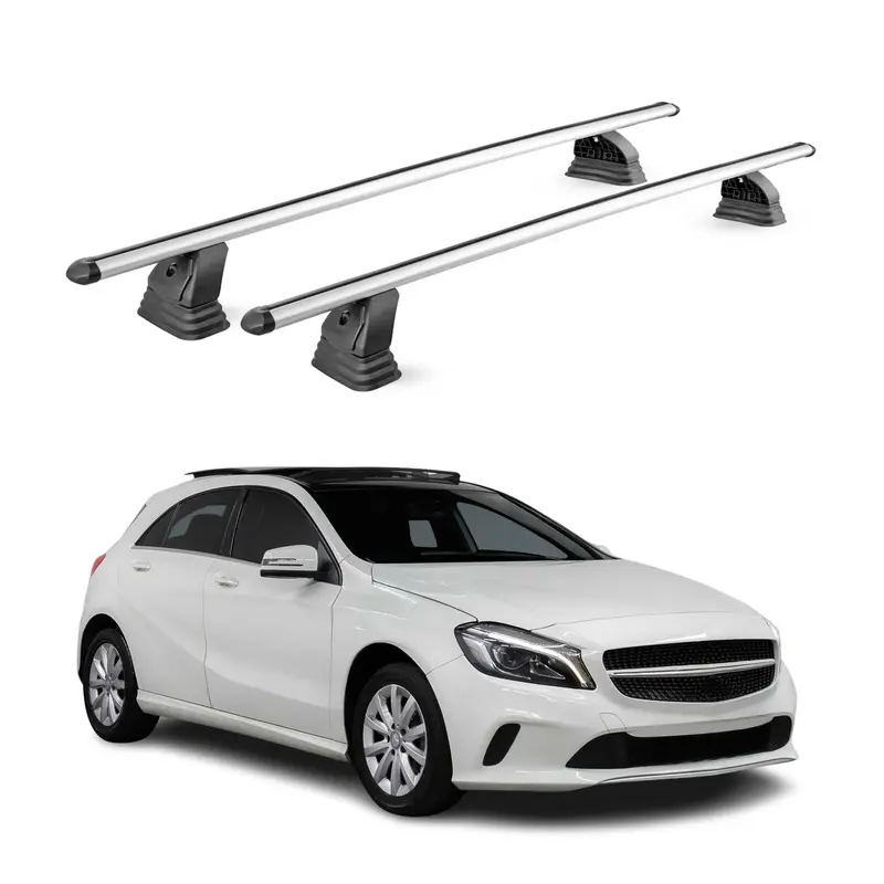 Barres de toit transversales Alu pour Mercedes Classe A W176 2012-2018 Gris 2Pcs