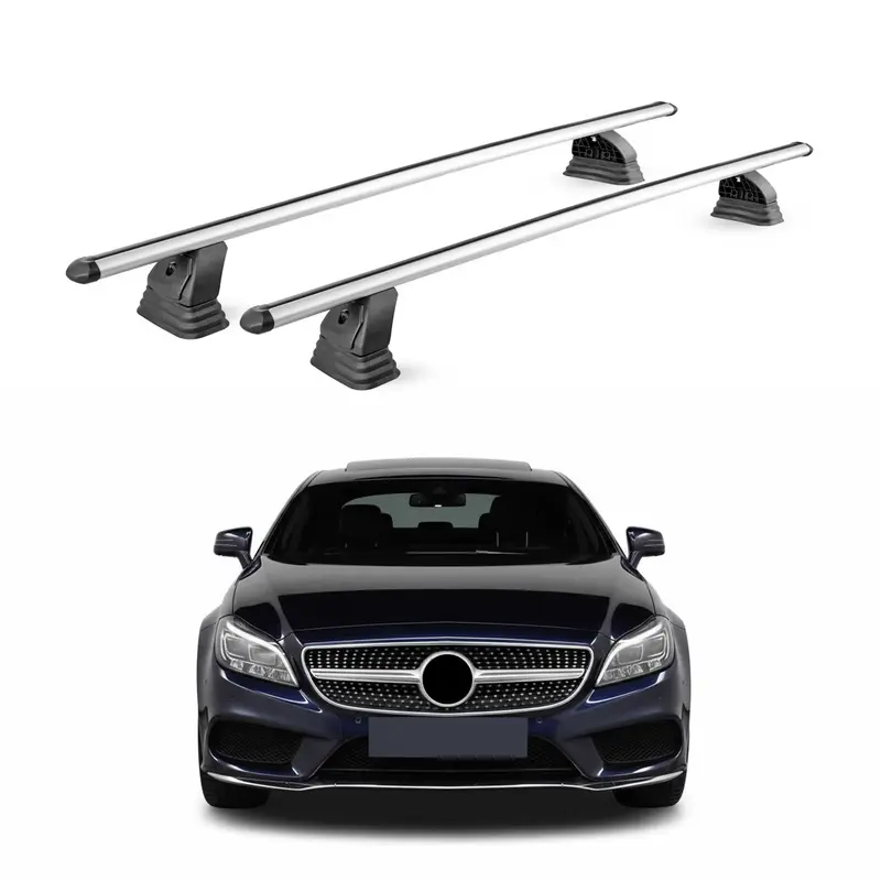 Barres de toit transversales Alu pour Mercedes CLS C218 X218 2011-2018 Gris 2Pcs