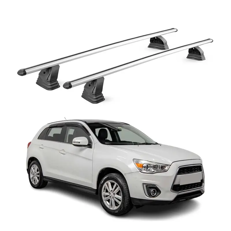 Barres de toit transversales Alu pour Mitsubishi ASX I 2010-2022 TÜV Gris 2Pcs