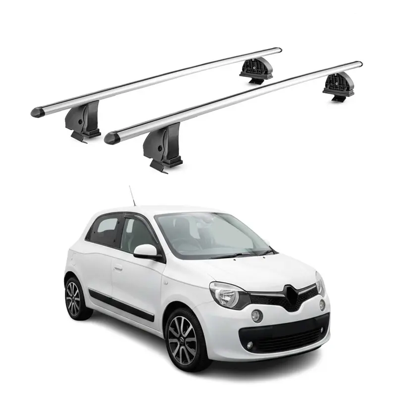 Barres de toit transversales Alu pour Renault Twingo III 2014-2024 TÜV Gris 2Pcs