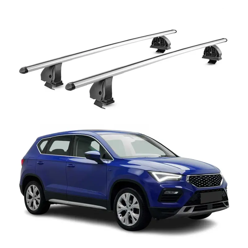 Barres de toit transversales Alu pour Seat Ateca 2016-2026 TÜV 75 kg Gris 2Pcs
