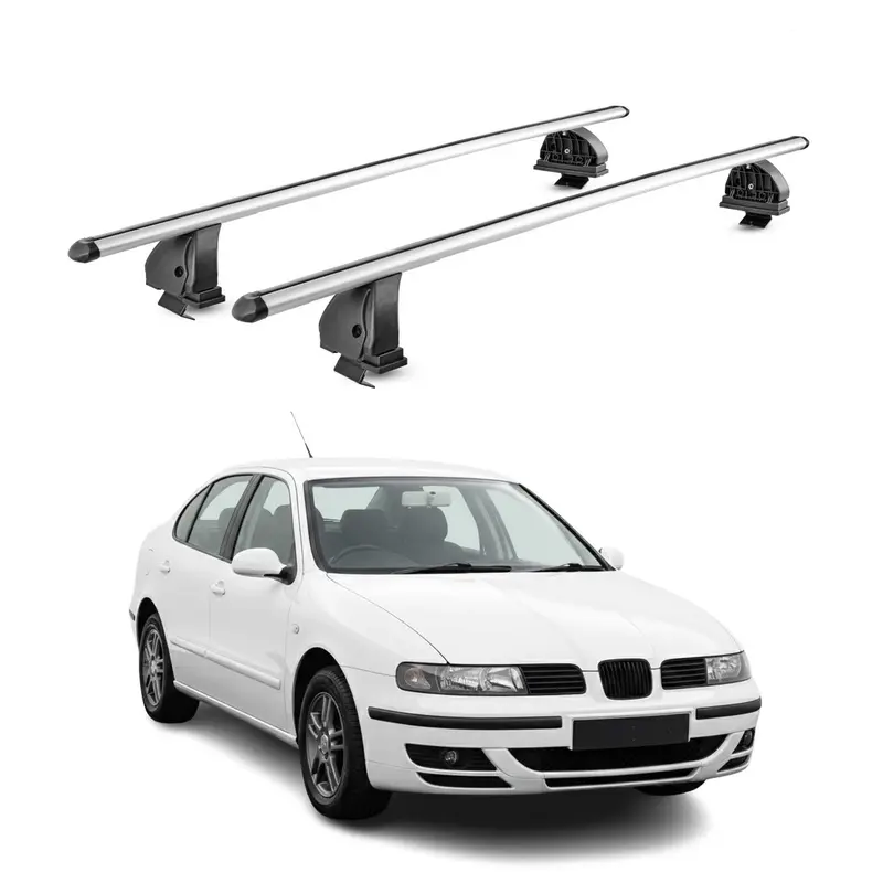 Barres de toit transversales Alu pour Seat Toledo III 2004-2009 TÜV Gris 2Pcs