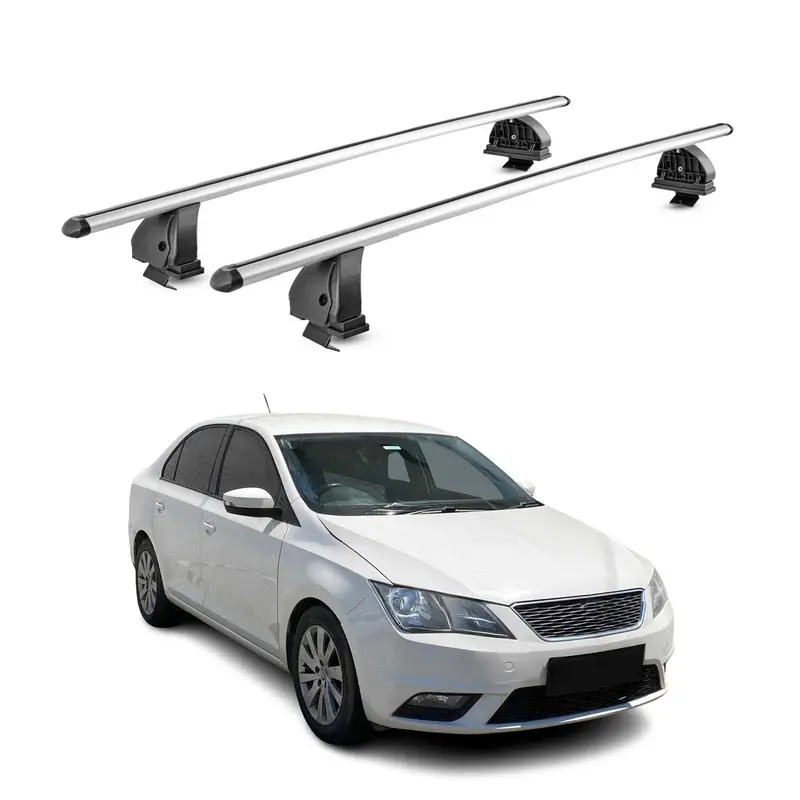 Barres de toit transversales Alu pour Seat Toledo IV 2012-2019 TÜV 75 kg Gris 2x
