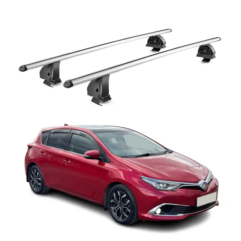 Barres de toit transversales Alu pour Toyota Auris II 2012-2018 TÜV Gris 2Pcs