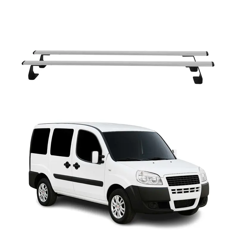 Barres de toit transversales Fiat Doblo 2000-2010 gris en acier