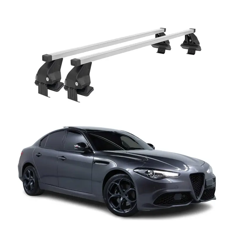 Barres de toit transversales Menabo pour Alfa Romeo Giulia 2016-2026 Acier Gris
