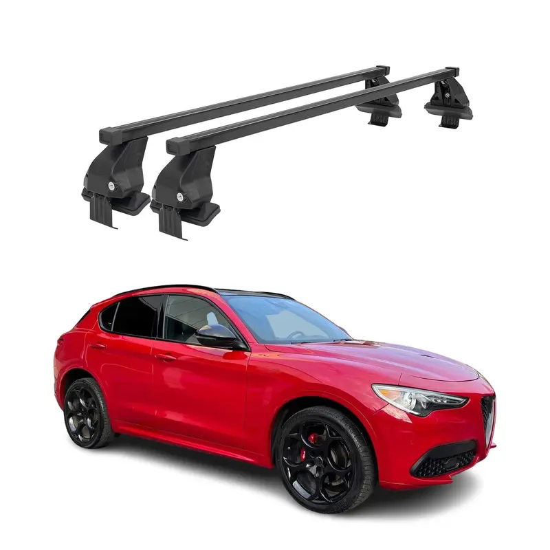 Barres de toit transversales Menabo pour Alfa Romeo Stelvio 2017-2026 Noir