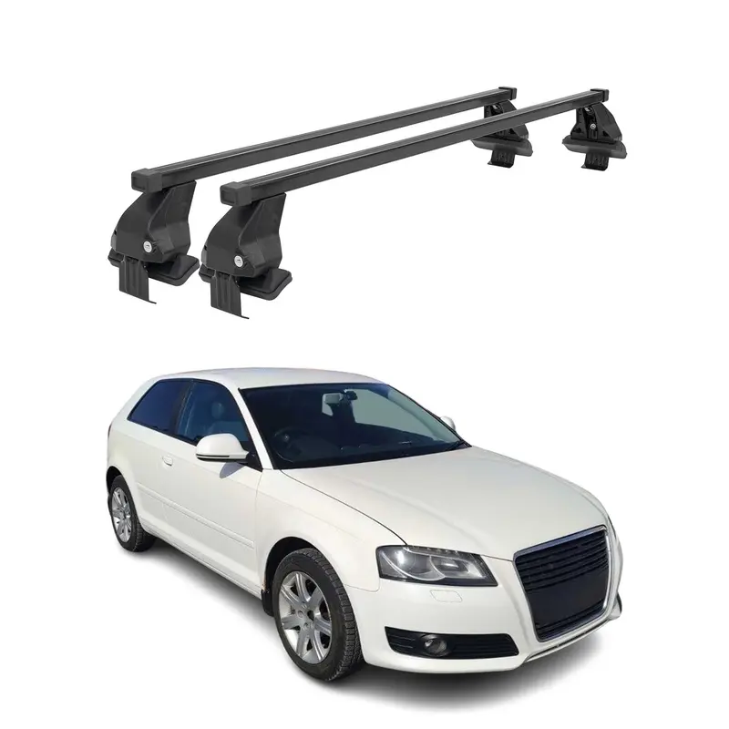 Barres de toit transversales Menabo pour Audi A3 8P 3 portes 2003-2012 Noir