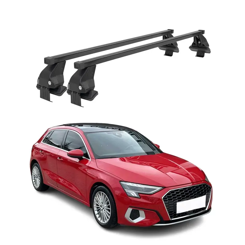 Barres de toit transversales Menabo pour Audi A3 8YA Sportback 2020-2026 Noir 2x