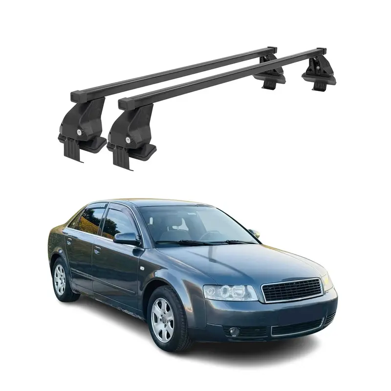 Barres de toit transversales Menabo pour Audi A4 B6 B7 Berline 2000-2008 Noir 2x