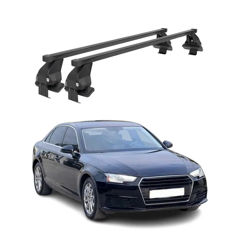 Barres de toit transversales Menabo pour Audi A4 S4 B9 Berline 2016-2025 Noir