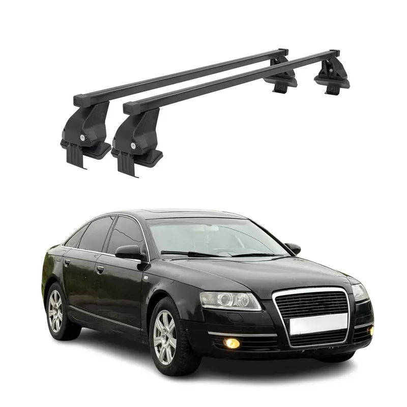 Barres de toit transversales Menabo pour Audi A6 C6 Berline 2004-2011 Noir