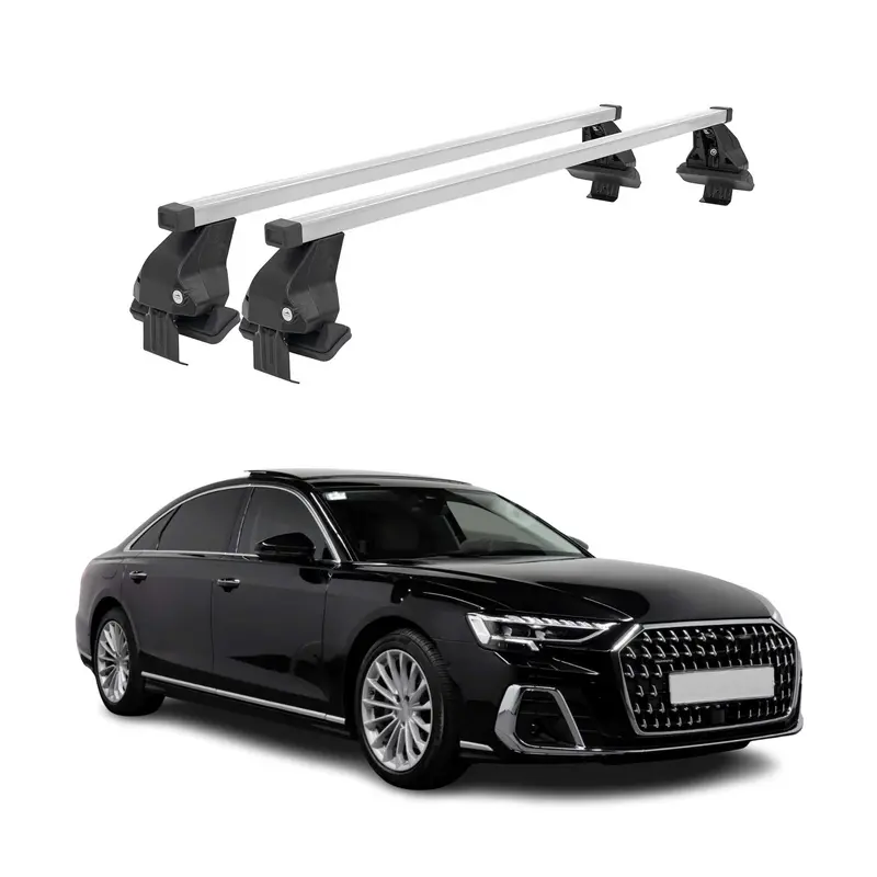 Barres de toit transversales Menabo pour Audi A8 S8 D5 2018-2026 Acier Gris