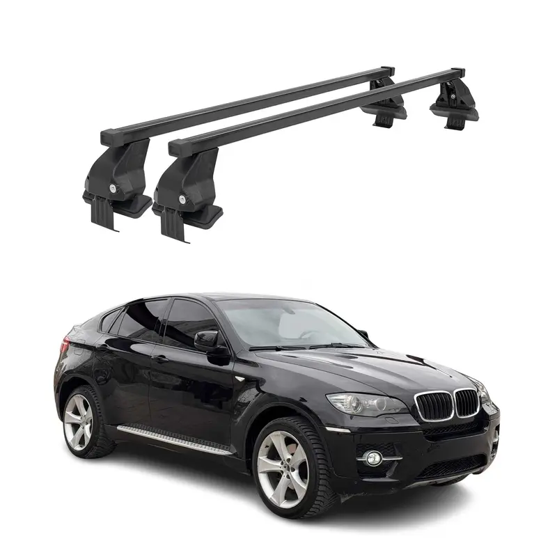Barres de toit transversales Menabo pour BMW X6 E71 E72 2007-2014 Noir