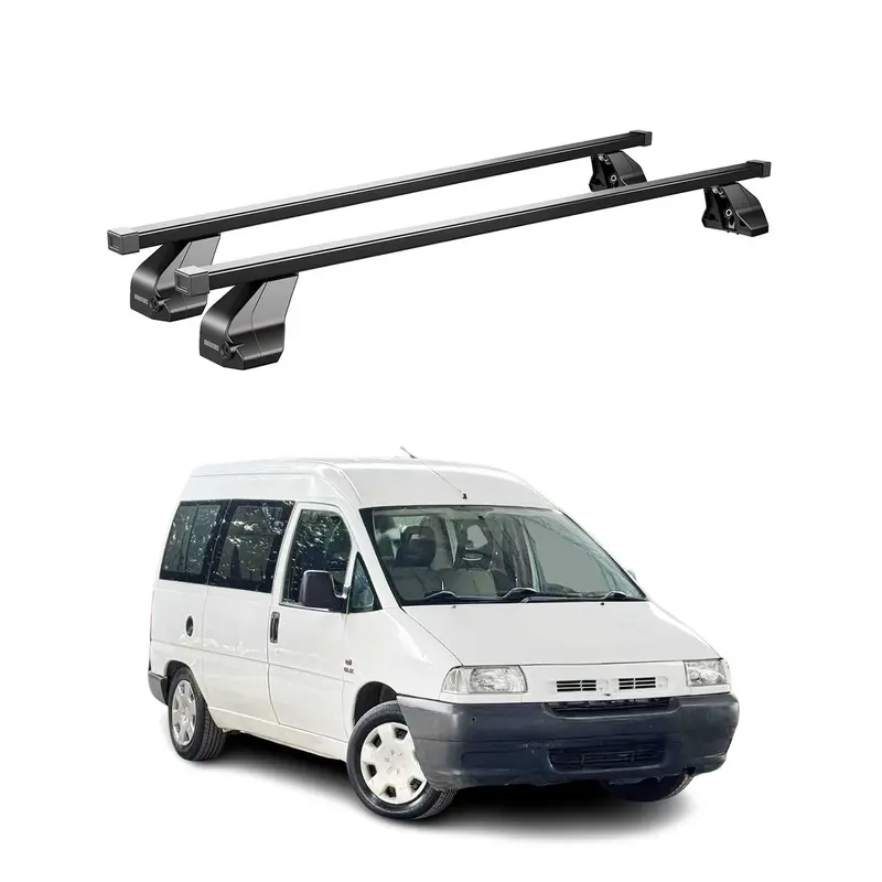 Barres de toit transversales Menabo pour Fiat Scudo 1996-2007 Acier Noir 2Pcs