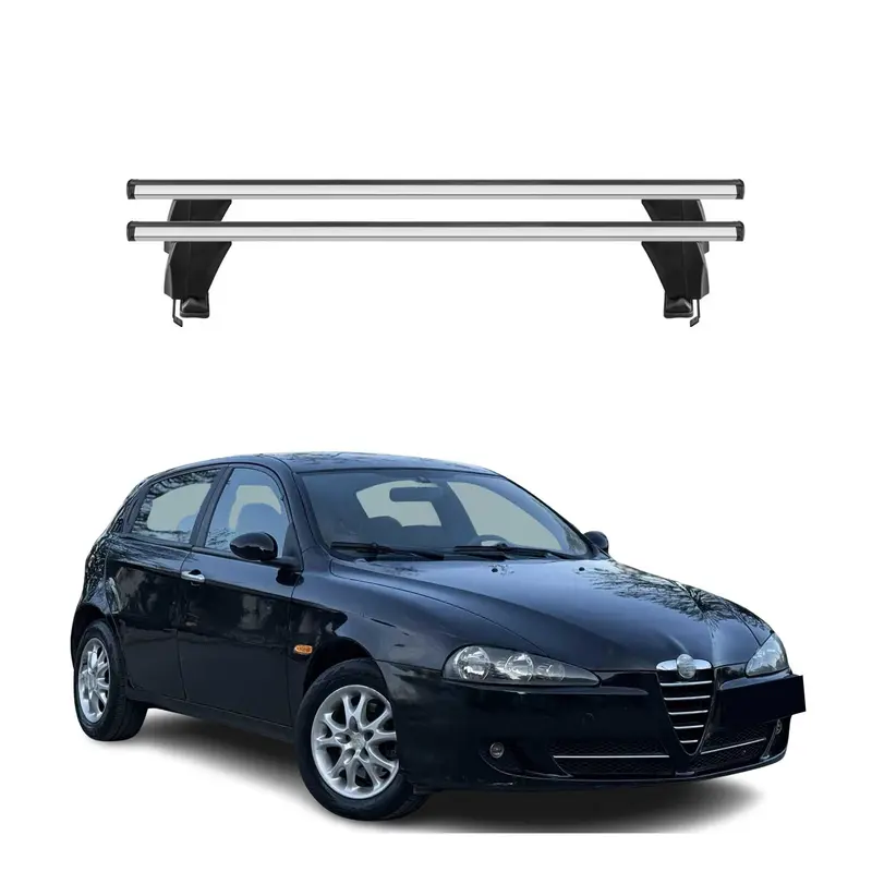 Barres de toit transversales pour Alfa Romeo 147 3Portes 2000-2010 Alu Gris 2x