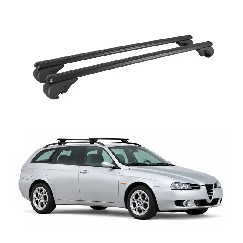 Barres de toit Transversales pour Alfa Romeo 156 Crosswagon 2004-07 TÜV Noir