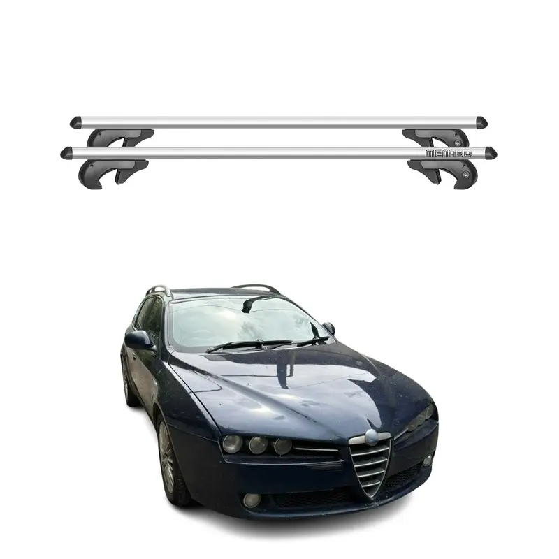 Barres de toit transversales pour Alfa Romeo 159 Sportwagon 2005-2011 Alu Gris