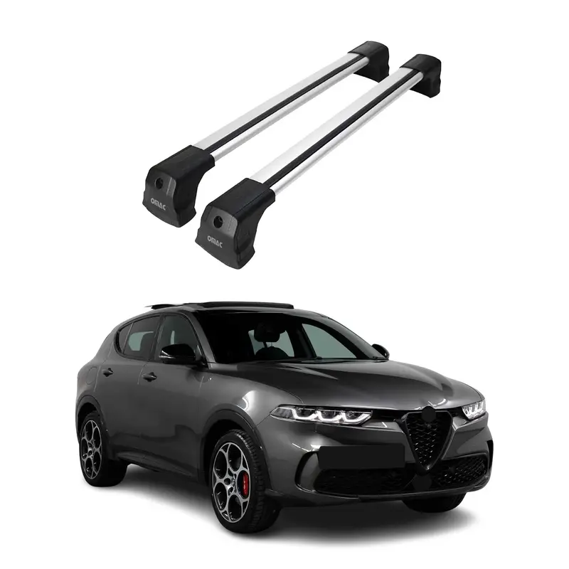Barres de toit transversales pour Alfa Romeo Tonale 2022-2026 Alu Gris 2x
