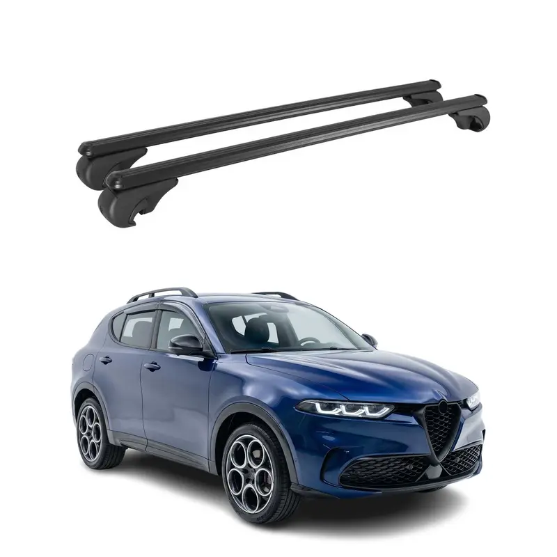 Barres de toit transversales pour Alfa Romeo Tonale 2022-2026 Aluminium Noir