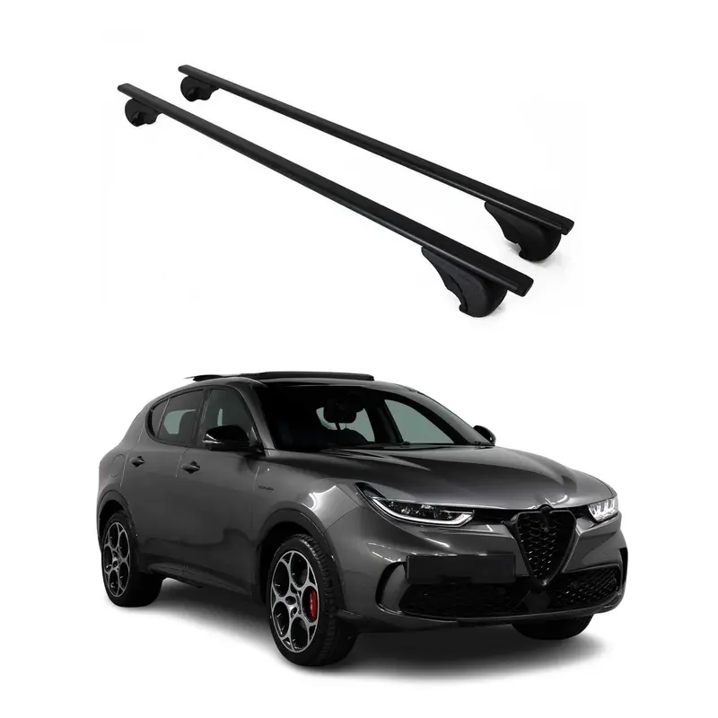Barres de toit transversales pour Alfa Romeo Tonale 2022-2026 Fer Noir 2Pcs