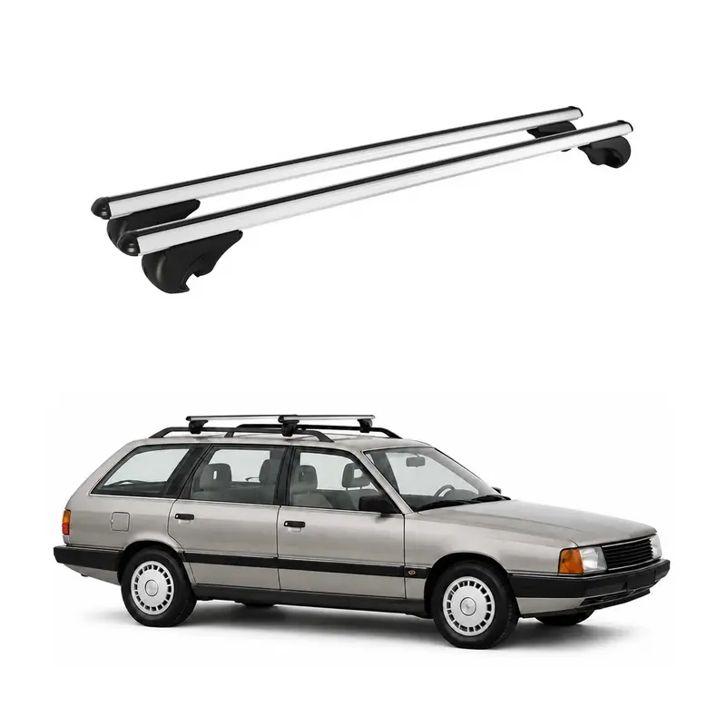 Barres de toit Transversales pour Audi 100 Avant 1983-1991 TÜV Aluminium Gris 2x