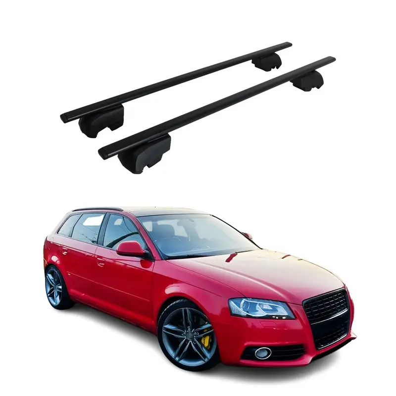 Barres de toit transversales pour Audi A3 8PA Sportback 2005-2013 Acier Noir 2x