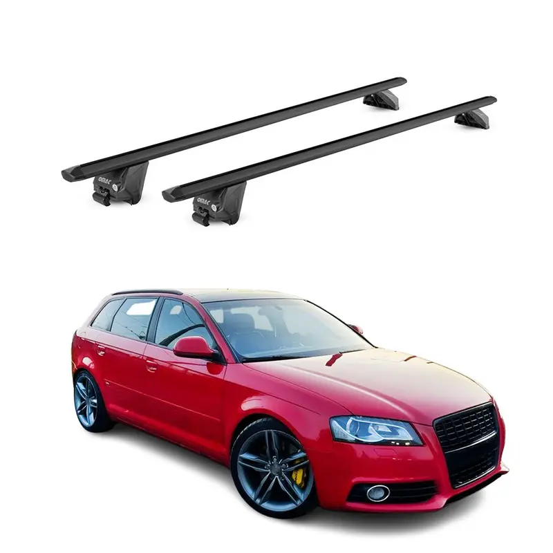 Barres de toit transversales pour Audi A3 Sportback 8P 8V 2004-2013 Alu Noir ABE