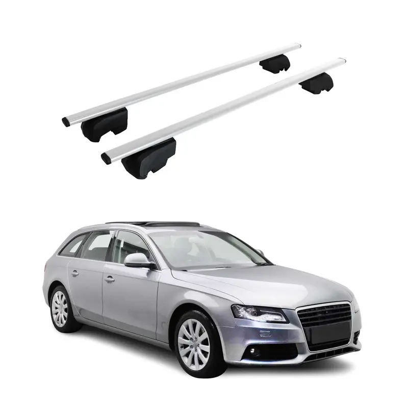 Barres de toit transversales pour Audi A4 2008-2015 Acier Gris 2Pcs