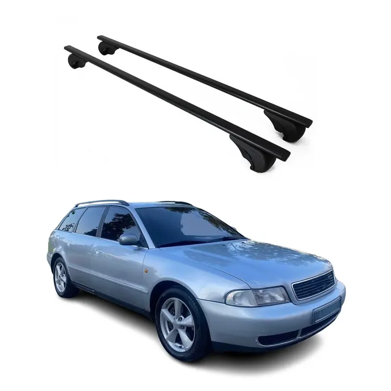 Barres de toit transversales pour Audi A4 B5 Break 1994-2001 Acier Noir
