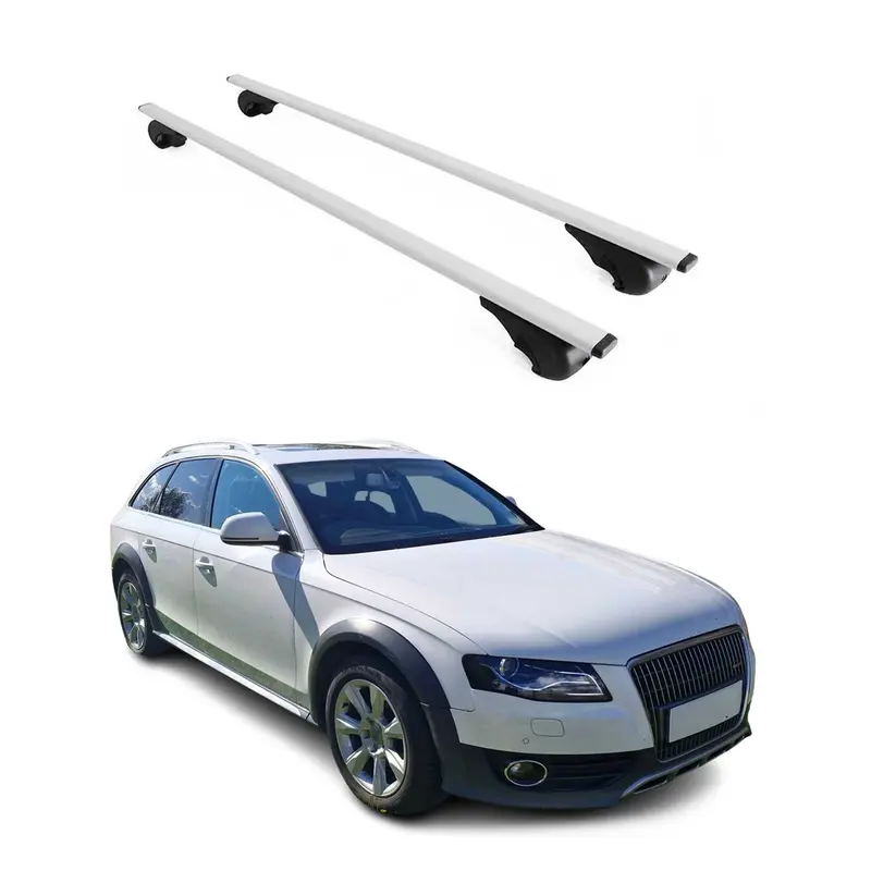 Barres de toit transversales pour Audi A4 B8 Allroad 2009-2016 Acier Argent