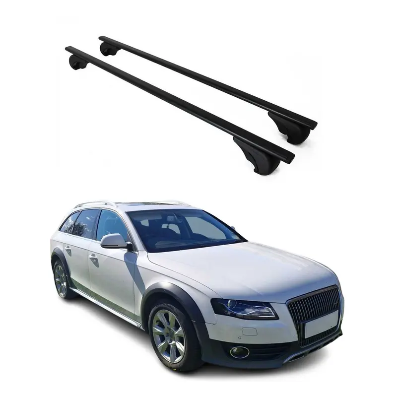 Barres de toit transversales pour Audi A4 B8 Allroad 2009-2016 Acier Noir