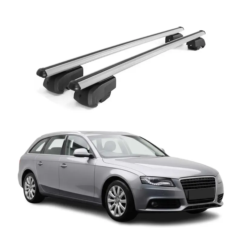 Barres de toit Transversales pour Audi A4 B8 Break 2008-2015 Aluminium Gris 2Pcs