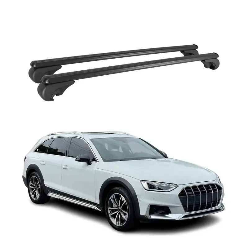 Barres de toit transversales pour Audi A4 B9 Allroad 2016-2025 Alu Noir 2x