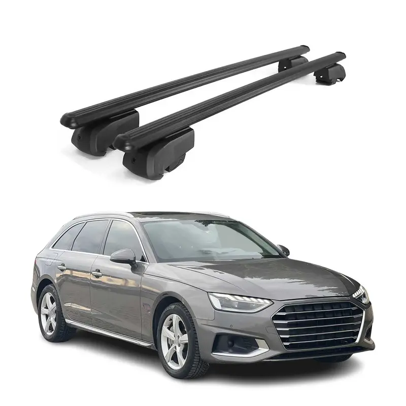 Barres de toit transversales pour Audi A4 B9 Break 2016-2025 2Pcs Alu Noir