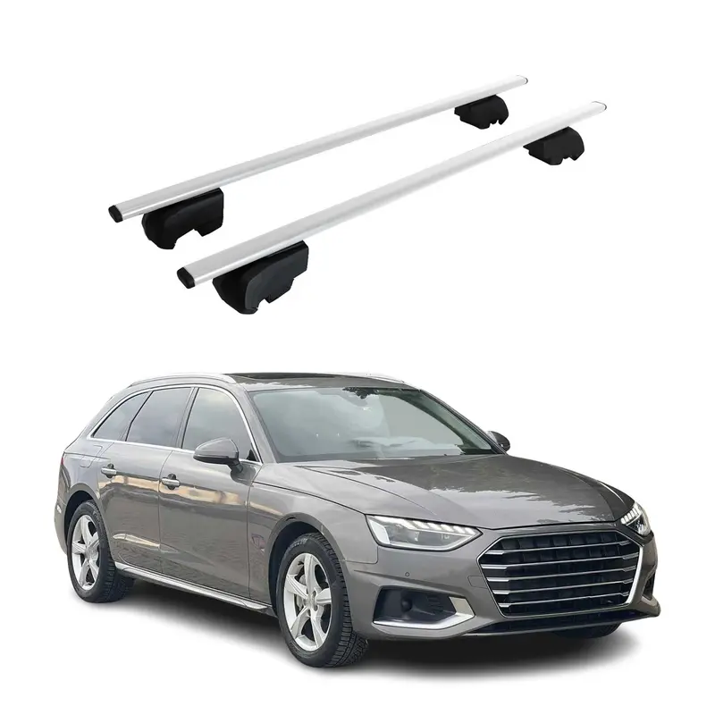Barres de toit transversales pour Audi A4 B9 Break 2016-2025 Acier Argent 2Pcs