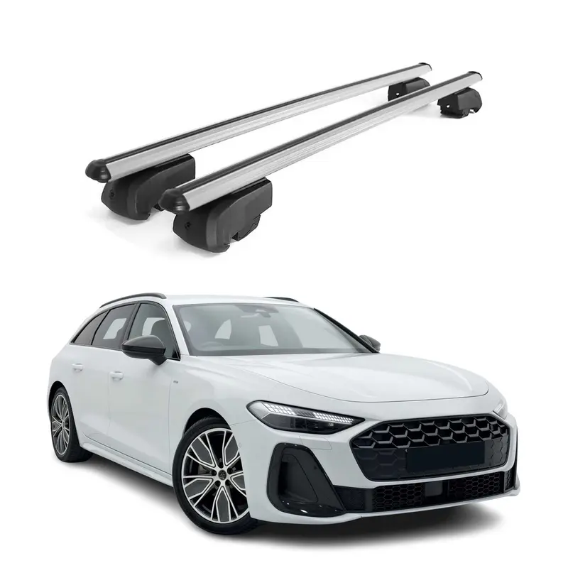 Barres de toit transversales pour Audi A5 B10 Break 2025-2026 Aluminium Gris 2x