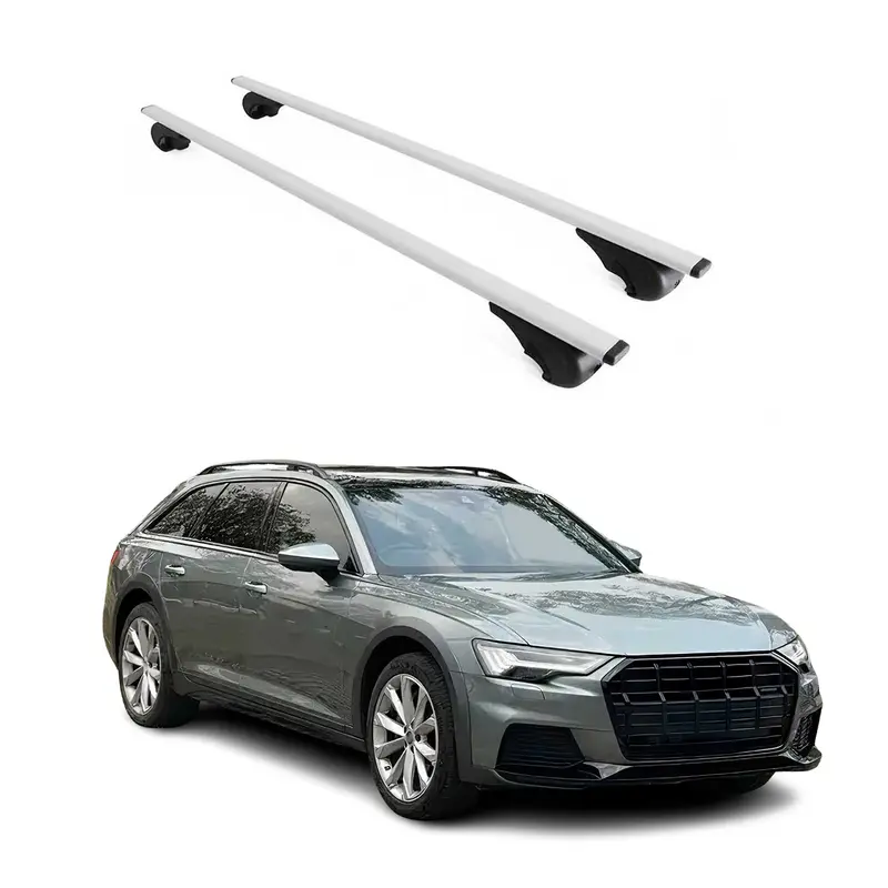 Barres de toit transversales pour Audi A6 Allroad 2018-2025 Acier Gris 2x