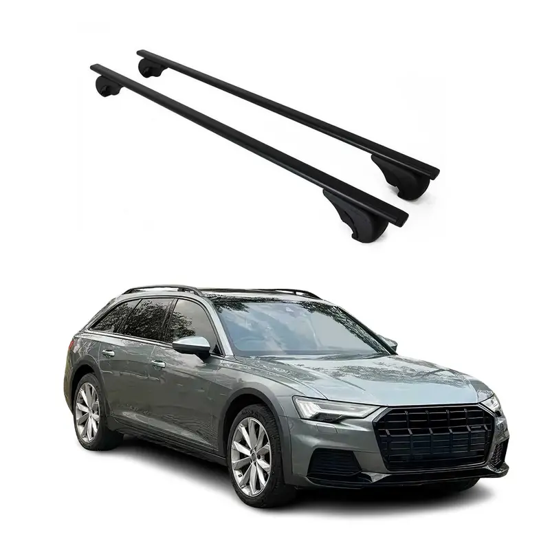 Barres de toit transversales pour Audi A6 Allroad 2018-2025 Acier Noir 2x