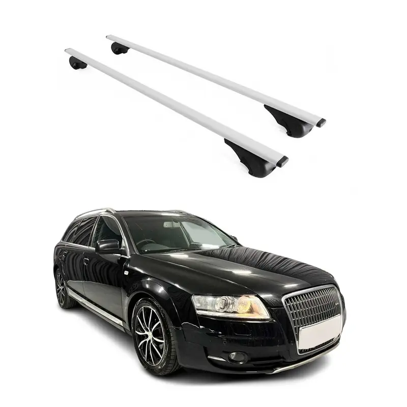 Barres de toit transversales pour Audi A6 C6 Allroad 2006-2011 Acier Argent