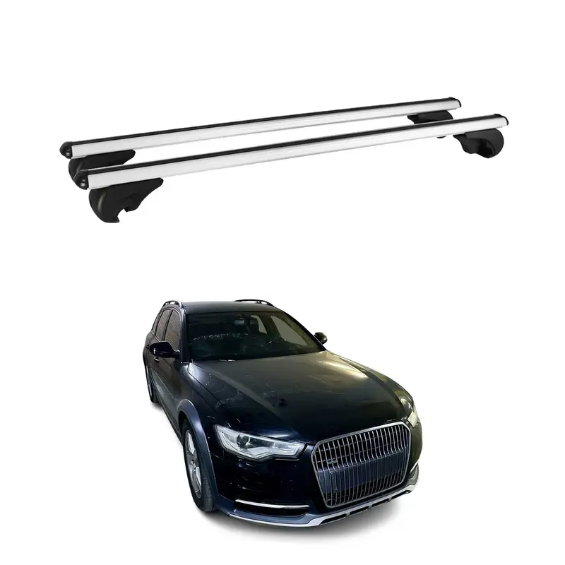 Barres de toit transversales pour Audi A6 C7 4GH 4GJ Allroad 2012-18 Alu Argent