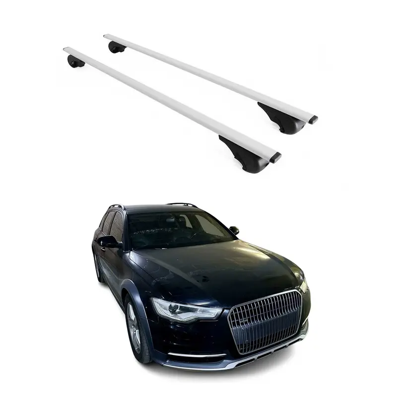 Barres de toit transversales pour Audi A6 C7 Allroad 2012-2018 Acier Gris