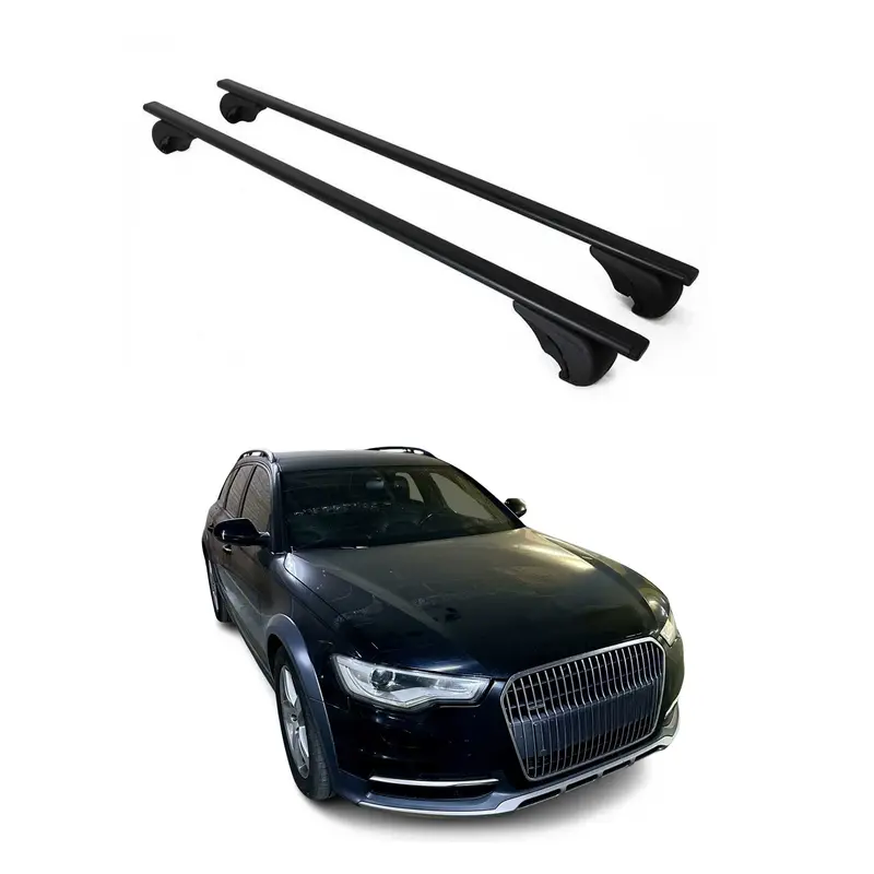 Barres de toit transversales pour Audi A6 C7 Allroad 2012-2018 Acier Noir